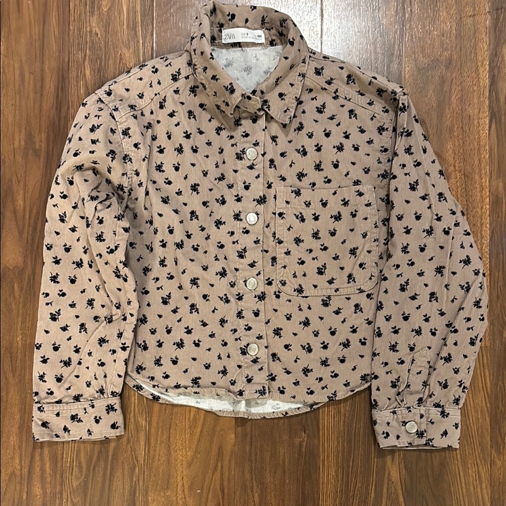 ZARA Girls Corduroy Shirt, SIZE 9